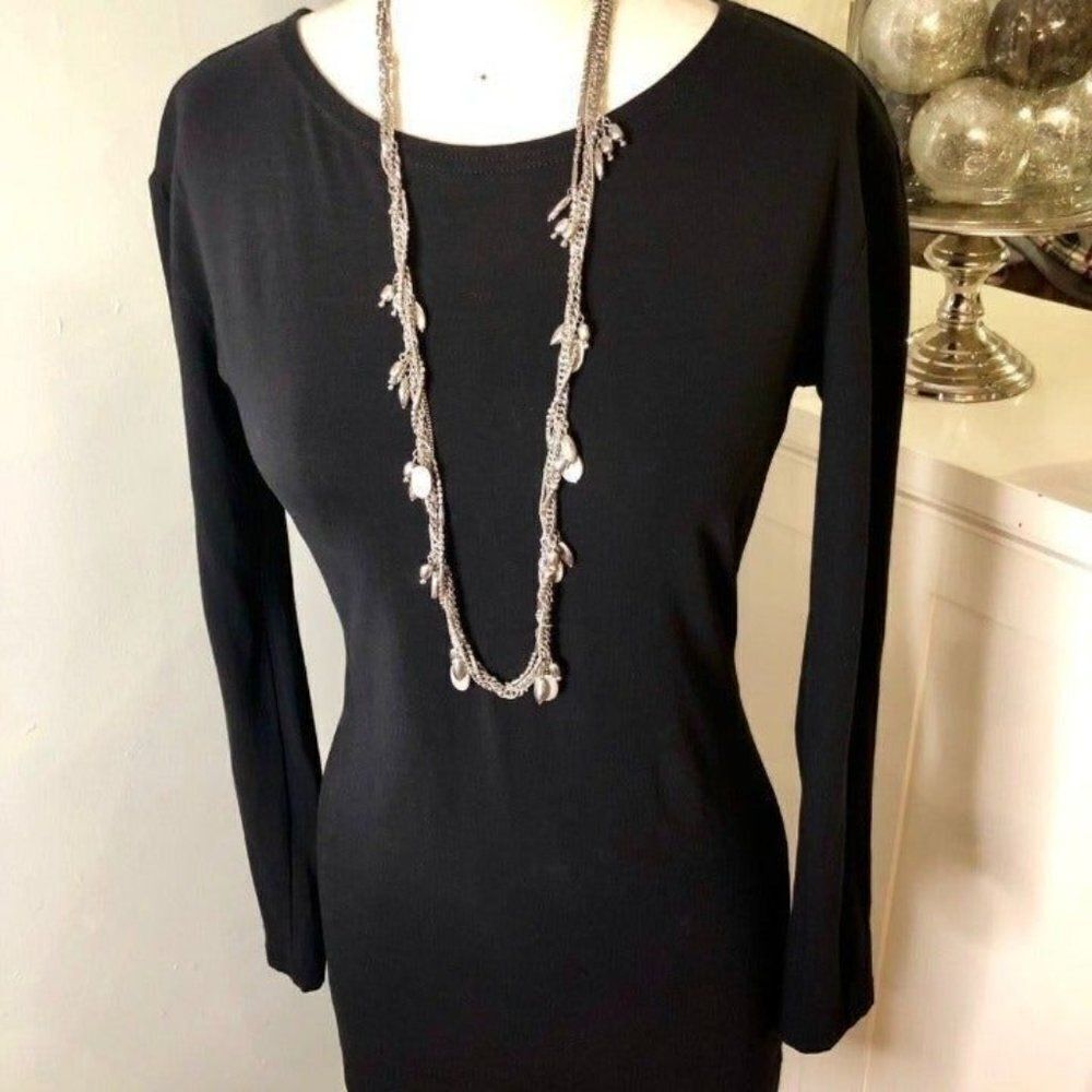 Piko Solid Black Bodycon Dress Small - Picture 4 of 8